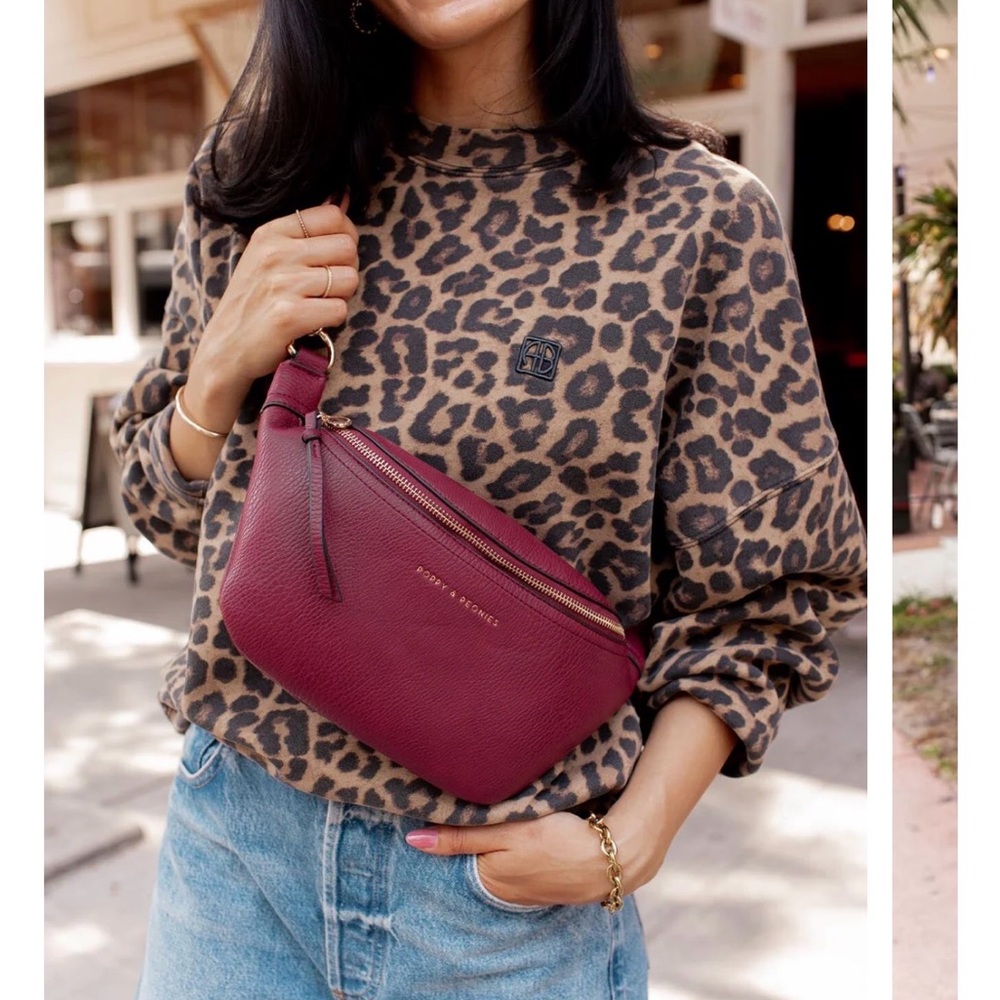 Poppy & Peonies sidekick crossbody. Berry